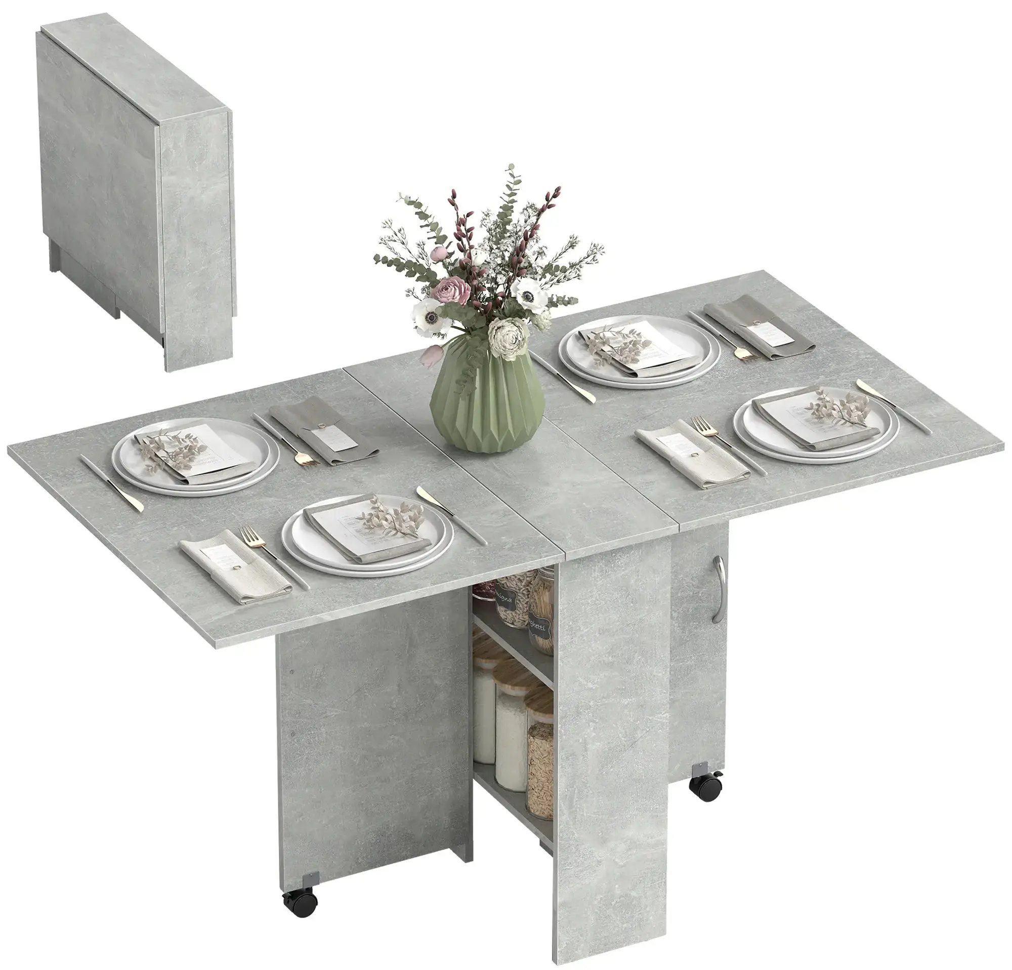 Masa pliabila Homcom 835-621V00GY (Grey) - 4