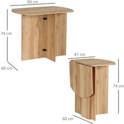 Masa pliabila Homcom 835-650AK 47/90x60x74 cm (Oak) Thumb