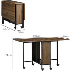 Masa pliabila Homcom 835-789V00LR 80/130x80x74 cm (Light Brown/Black) Thumb