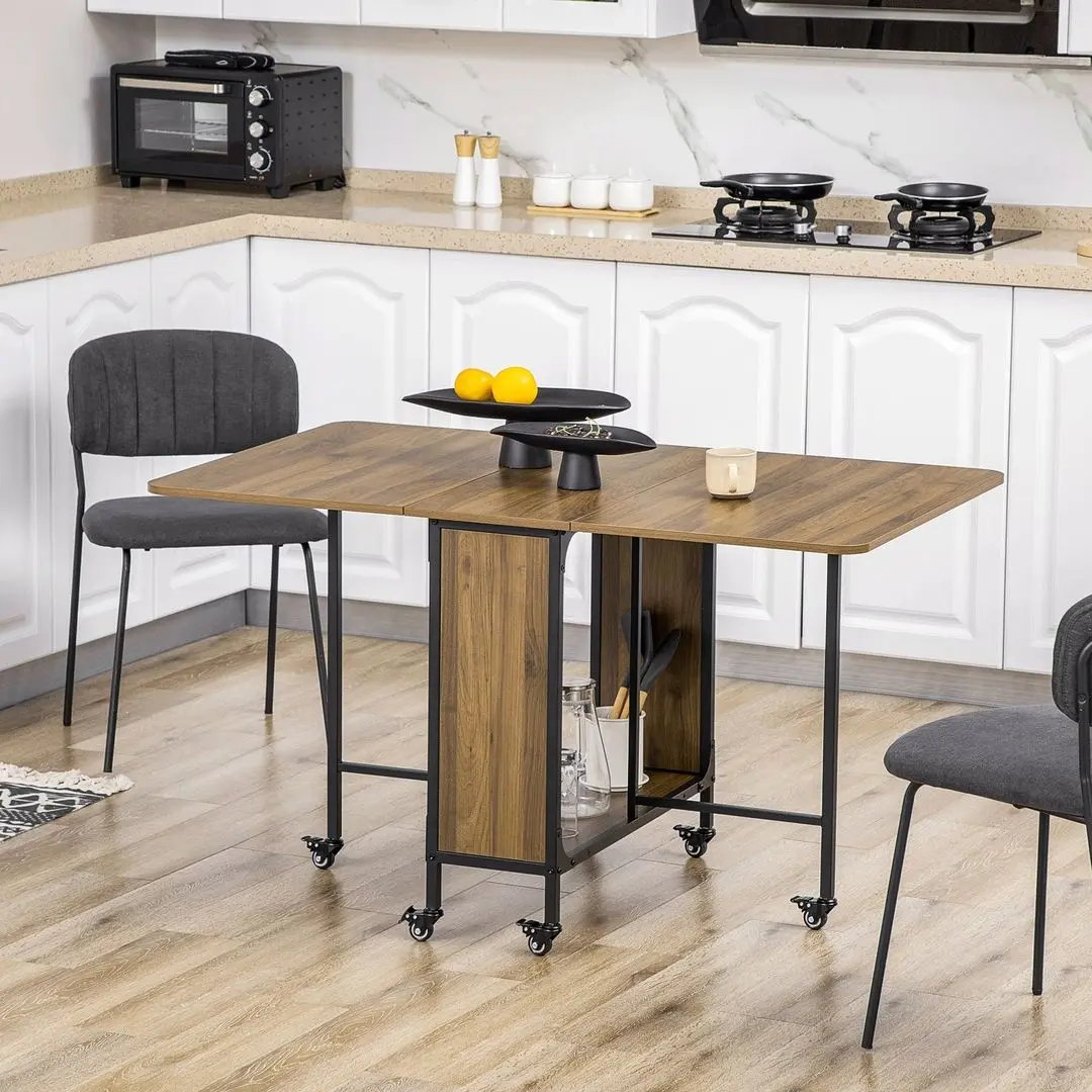 Masa pliabila Homcom 835-789V00LR 80/130x80x74 cm (Light Brown/Black)