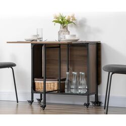 Masa pliabila Homcom 835-789V00LR 80/130x80x74 cm (Light Brown/Black) Thumb