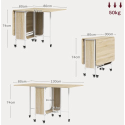 Masa pliabila Homcom 835-789V00ND (Natural) Thumb