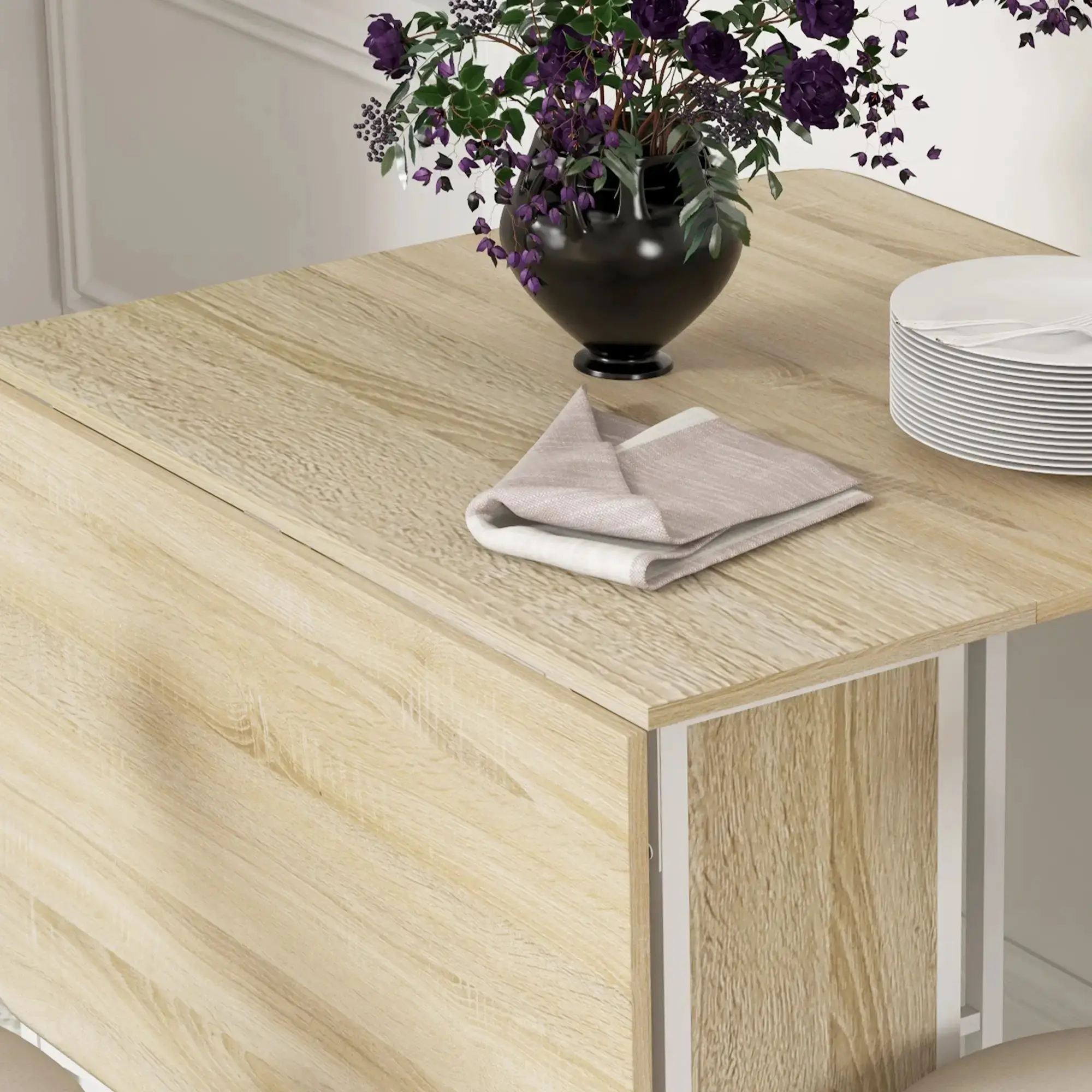 Masa pliabila Homcom 835-789V00ND (Natural) - 6