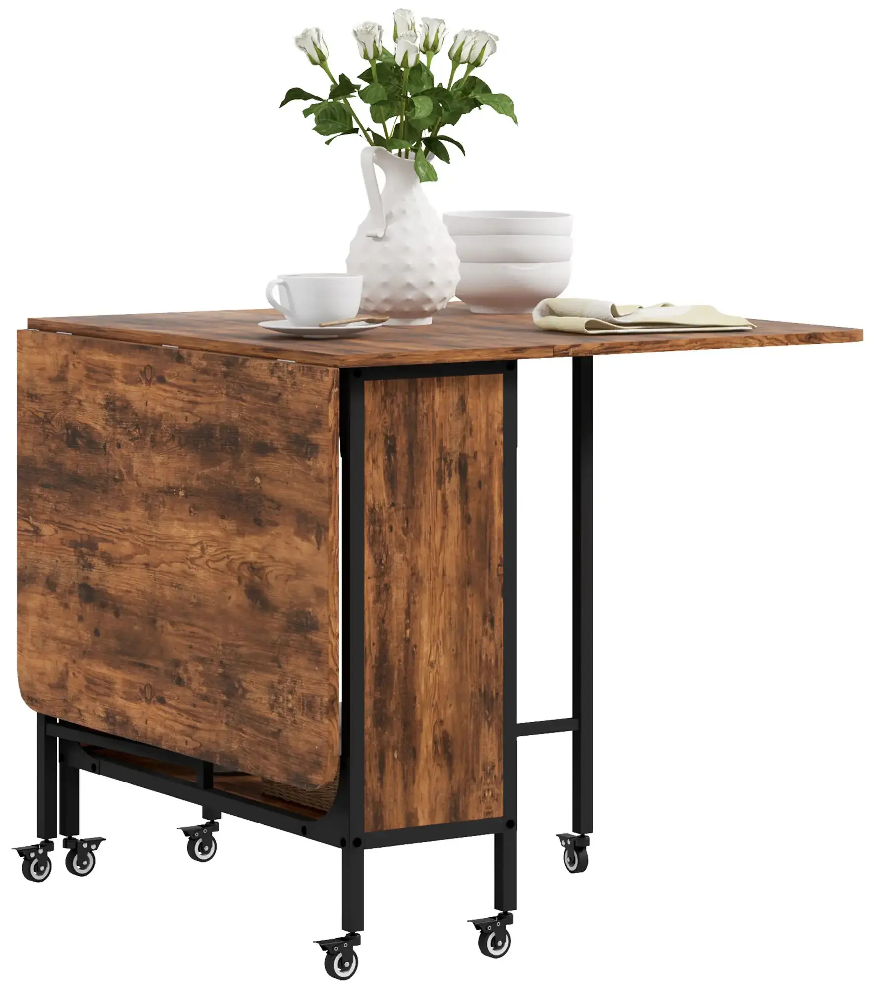 Masa pliabila Homcom 835-789V00RB (Rustic Brown) - 3