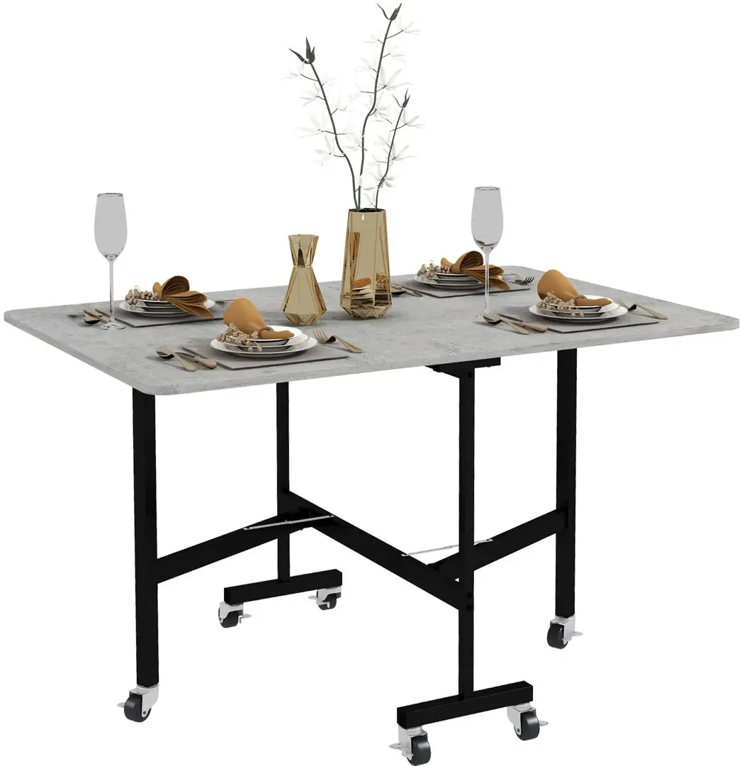 Masa pliabila Homcom 83A-049V80GY 26/120x80x73 cm (Grey/Black)