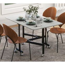 Masa pliabila Homcom 83A-049V80GY 26/120x80x73 cm (Grey/Black) Thumb