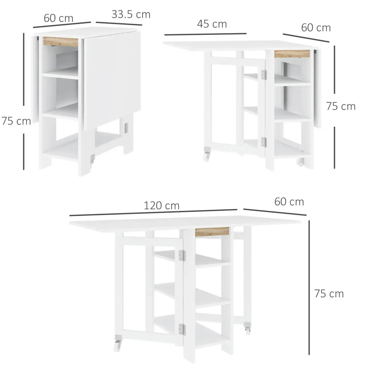 Стол складной Homcom 83A-112V80WT (White) - 6