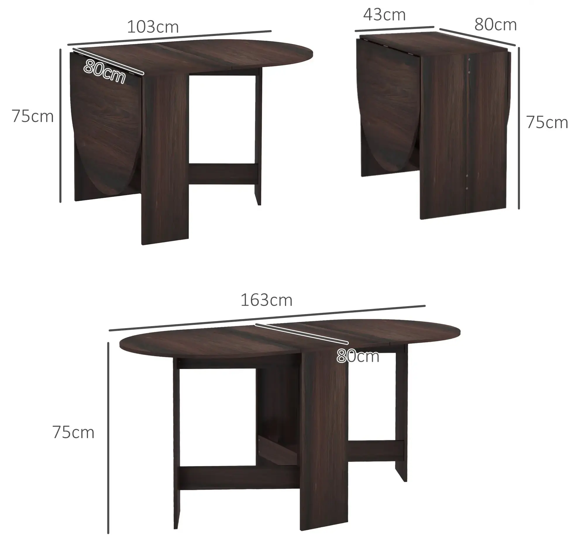 Стол складной Homcom 83A-116V80BN (Brown) - 4