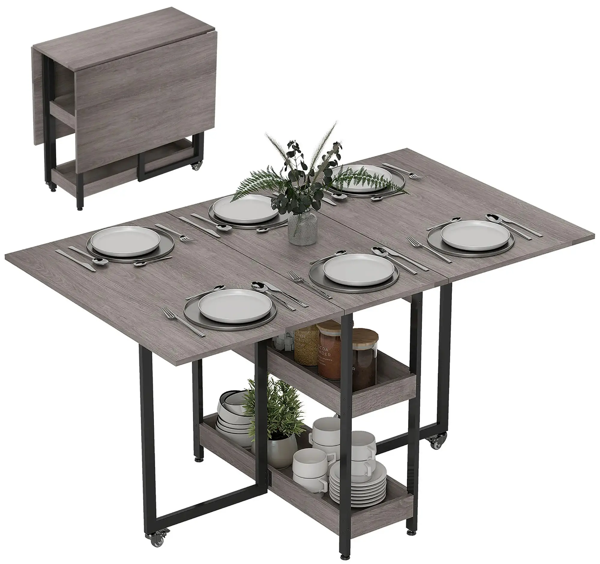 Masa pliabila Homcom 83A-296V00GY (Grey) - 4