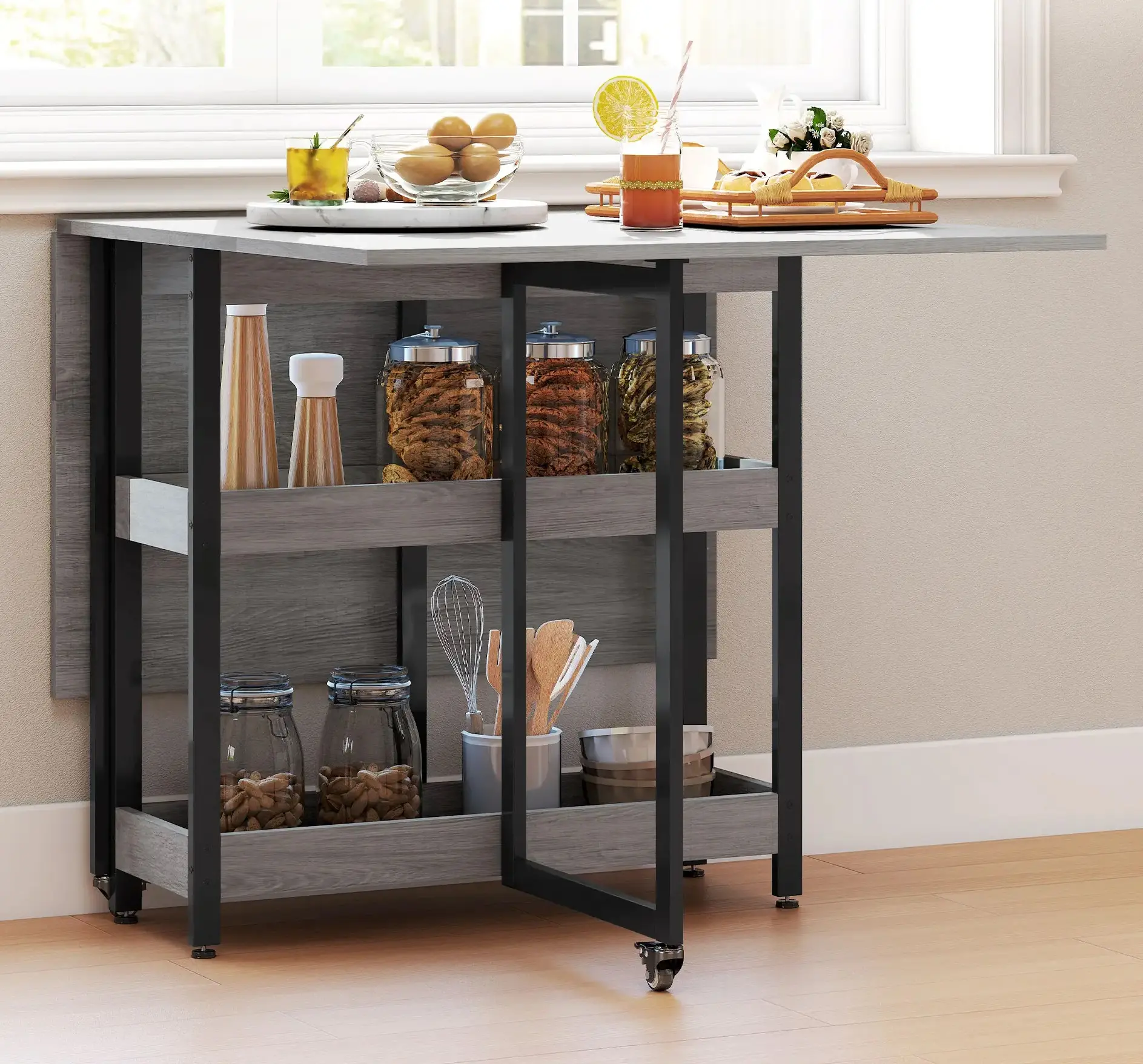 Masa pliabila Homcom 83A-296V00GY (Grey) - 7