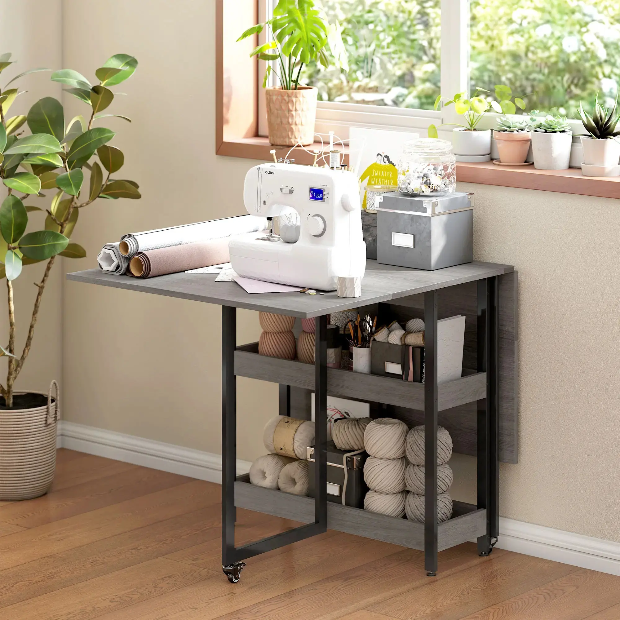 Masa pliabila Homcom 83A-296V00GY (Grey) - 9