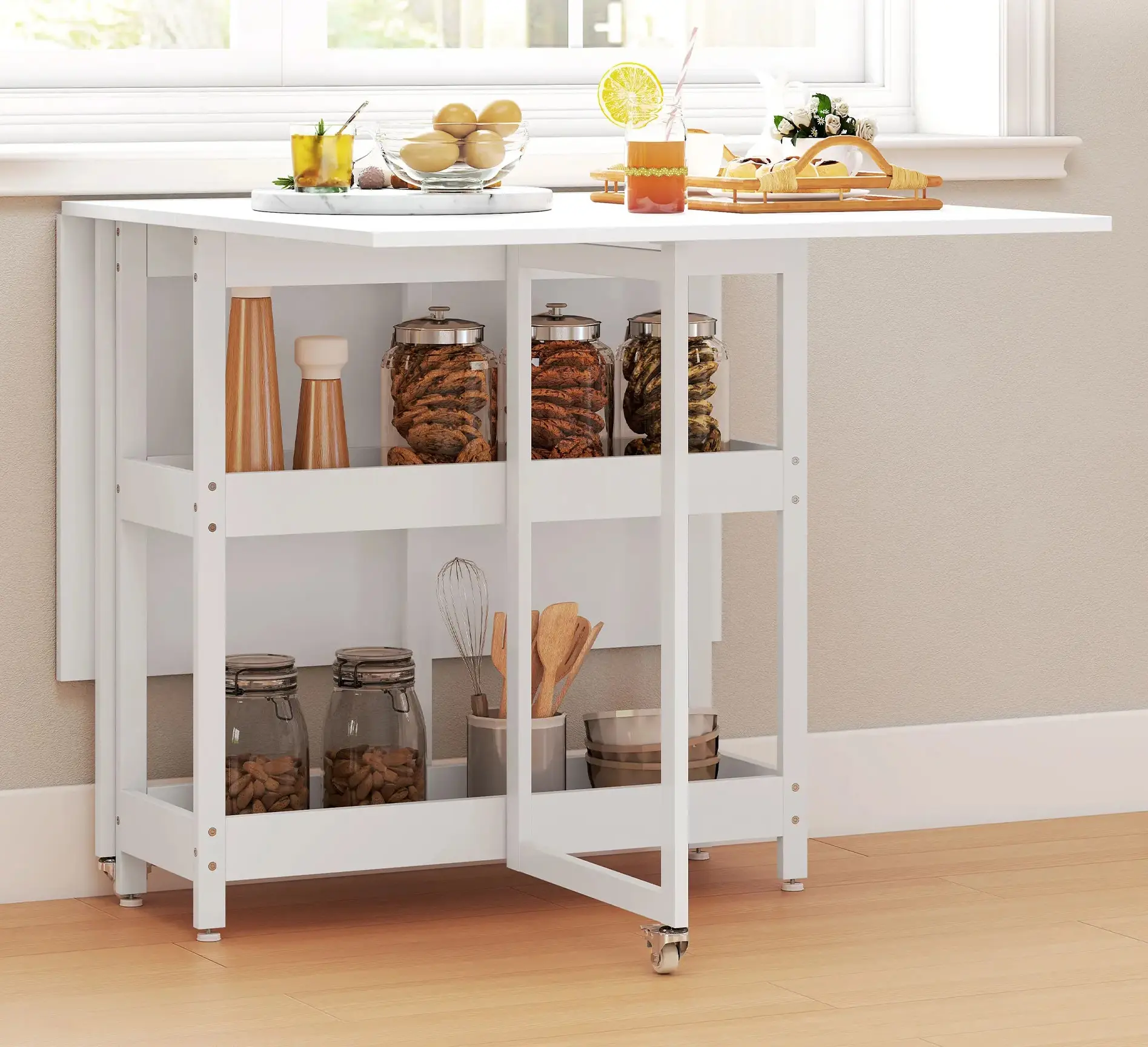 Masa pliabila Homcom 83A-296V00WT (White) - 7