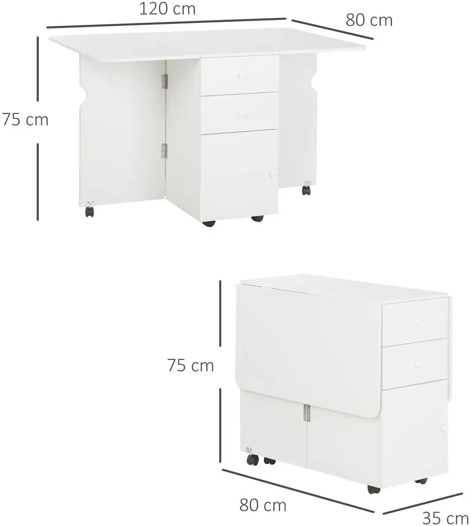 Masa-tumba Homcom 835-928V00WT 120x80x75 cm (White)