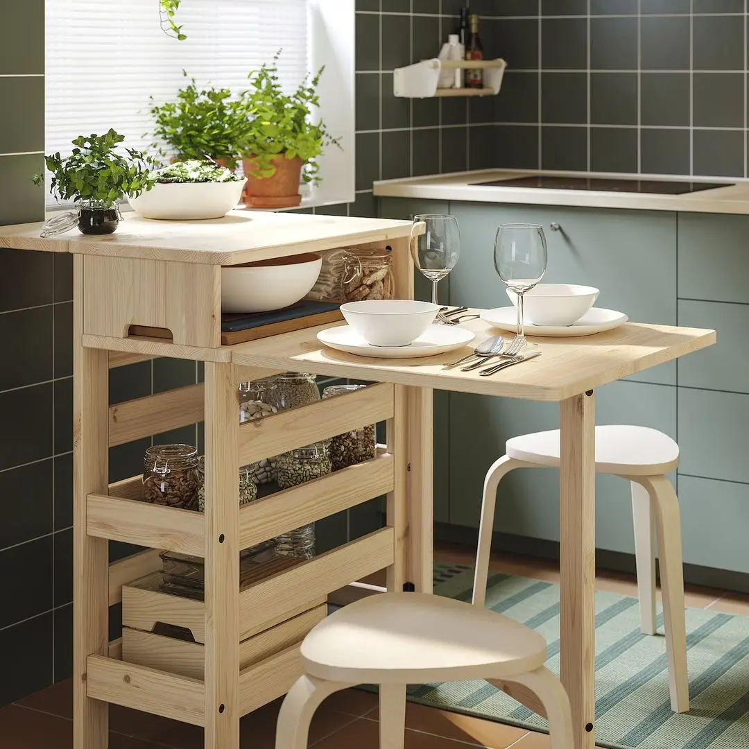 Masa plianta mobila Ikea Resaro 41/63/123x91x64 (Pin)