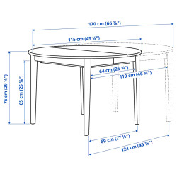 Masa extensibila Ikea Skansnas 115/170 (Maro) Thumb