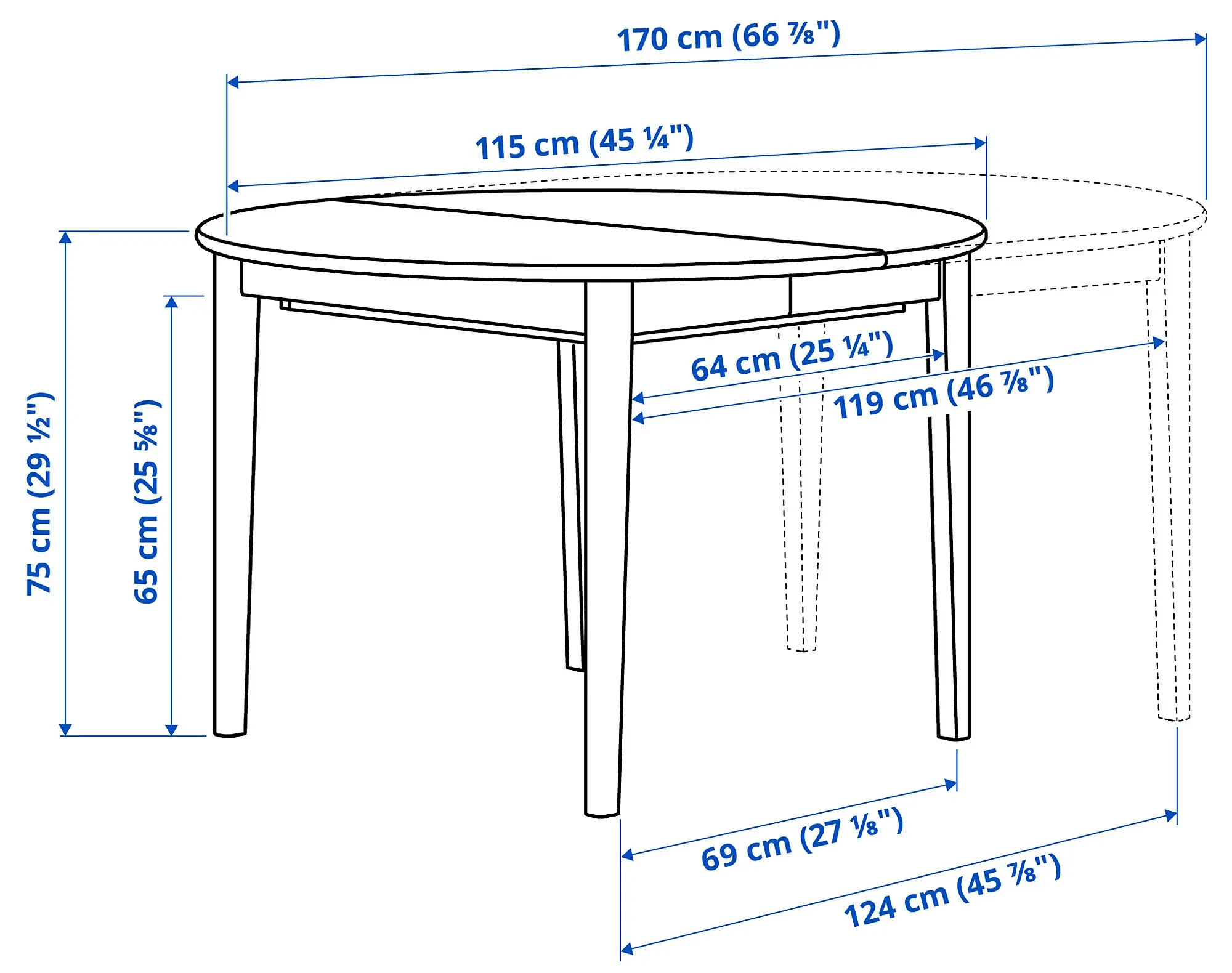 Masa extensibila Ikea Skansnas 115/170 (Maro) - 2