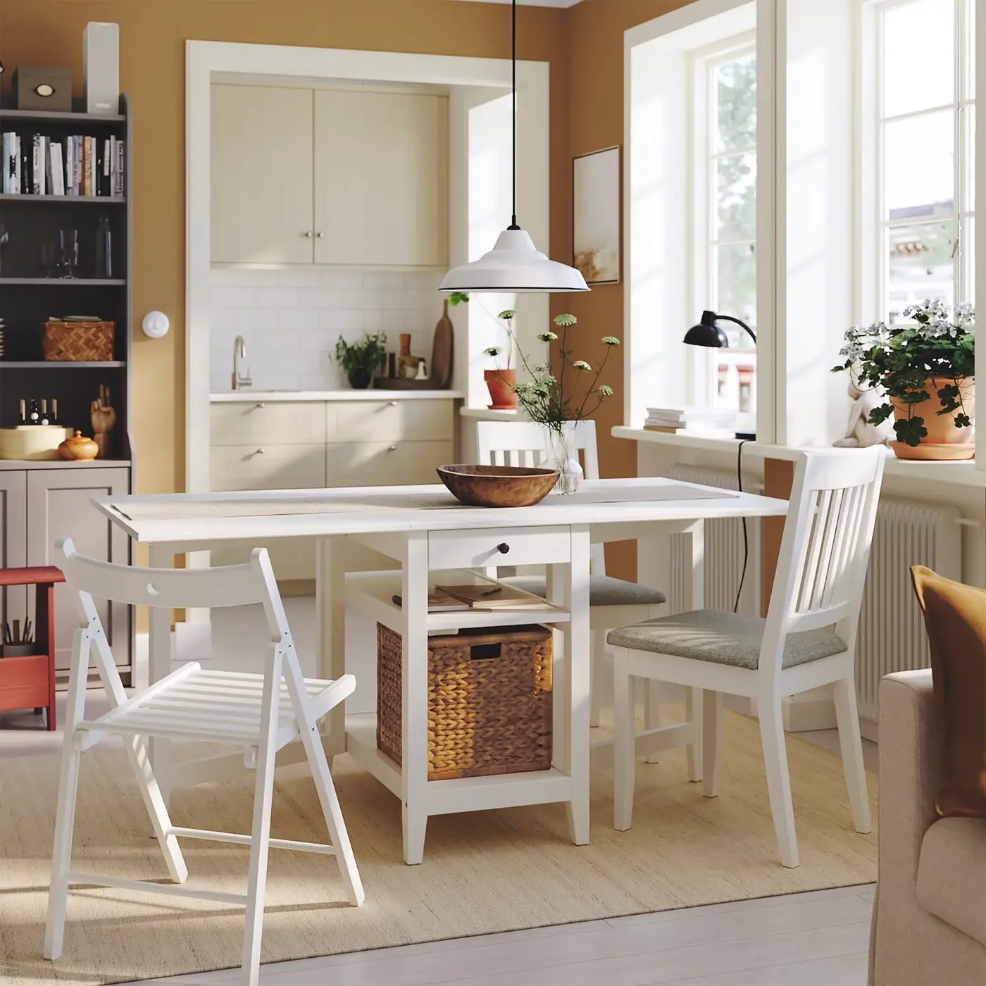 Складной стол Ikea Nasinge 48/104/159x85 (Белый) - 5