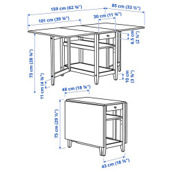 Складной стол Ikea Nasinge 48/104/159x85 (Коричневый) Thumb
