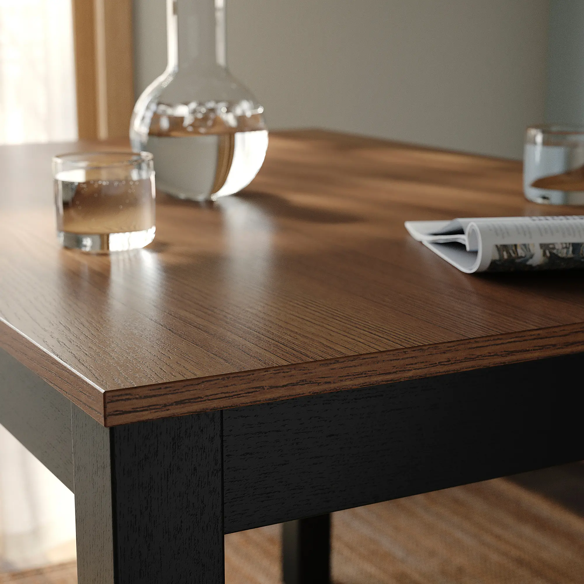 Masa Ikea Alhult 120x80 (Negru/Maro)