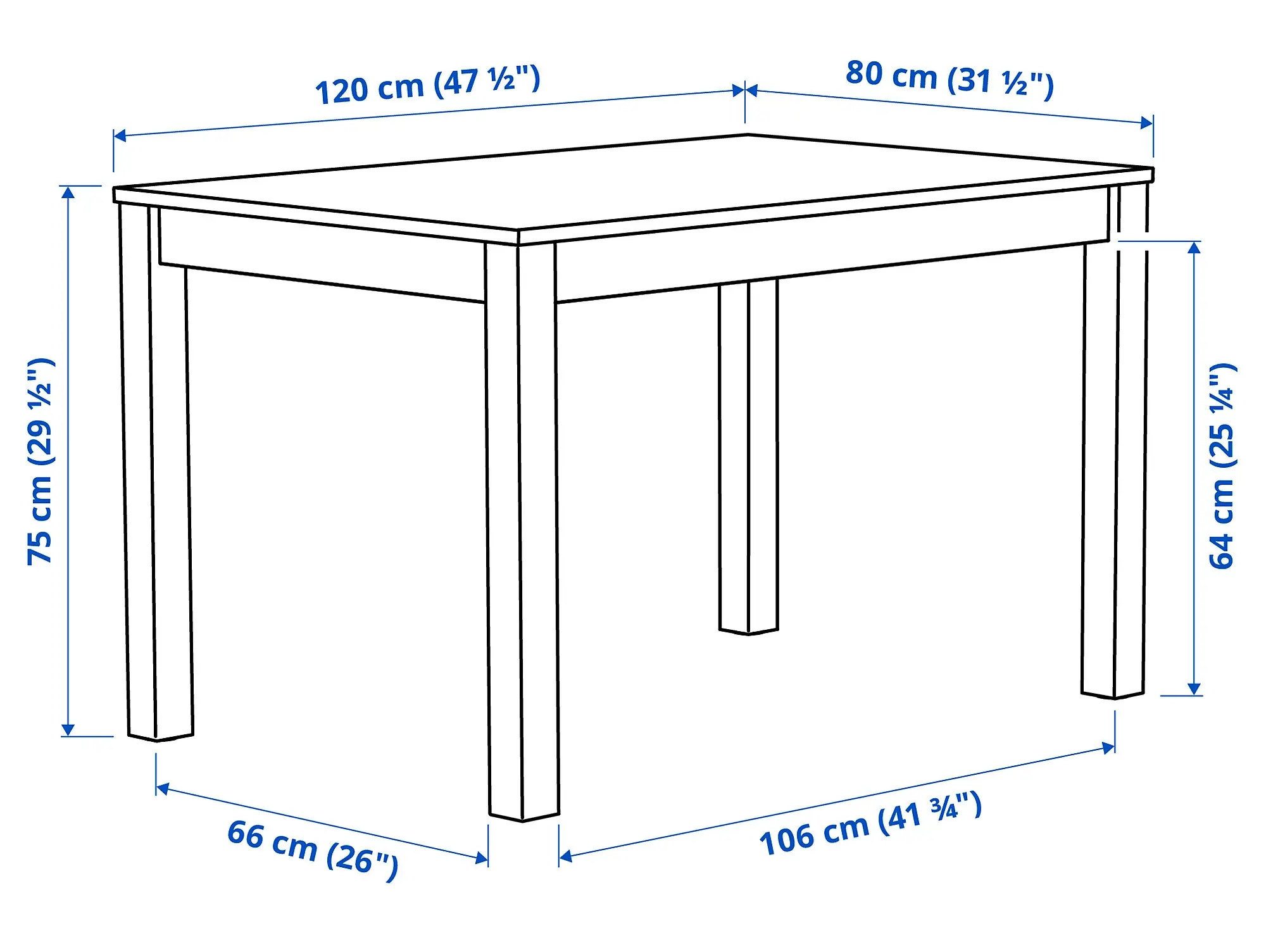 Masa Ikea Alhult 120x80 (Negru/Maro)
