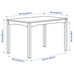 Masa Ikea Hauga 118x74 (Gri) Thumb