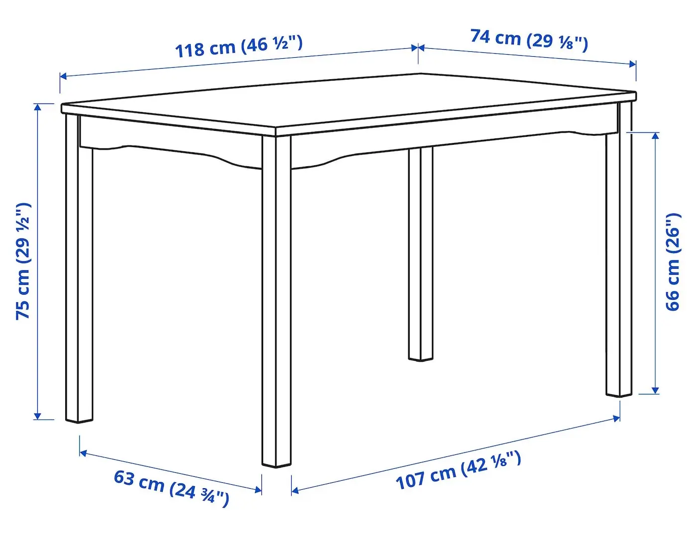 Masa Ikea Hauga 118x74 (Gri)