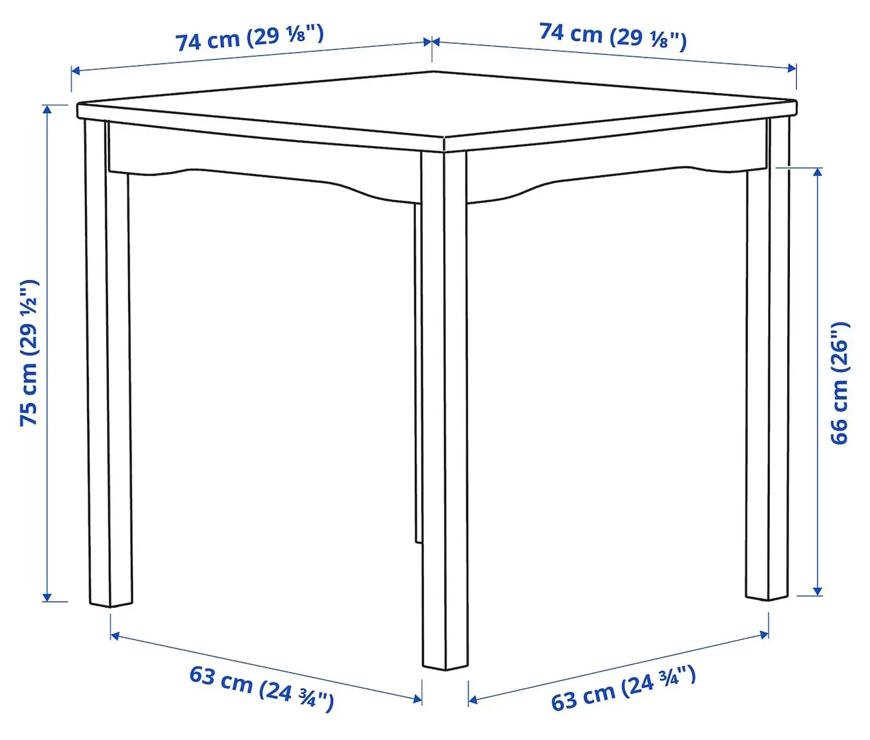 Masa Ikea Hauga 74x74 (Alb)