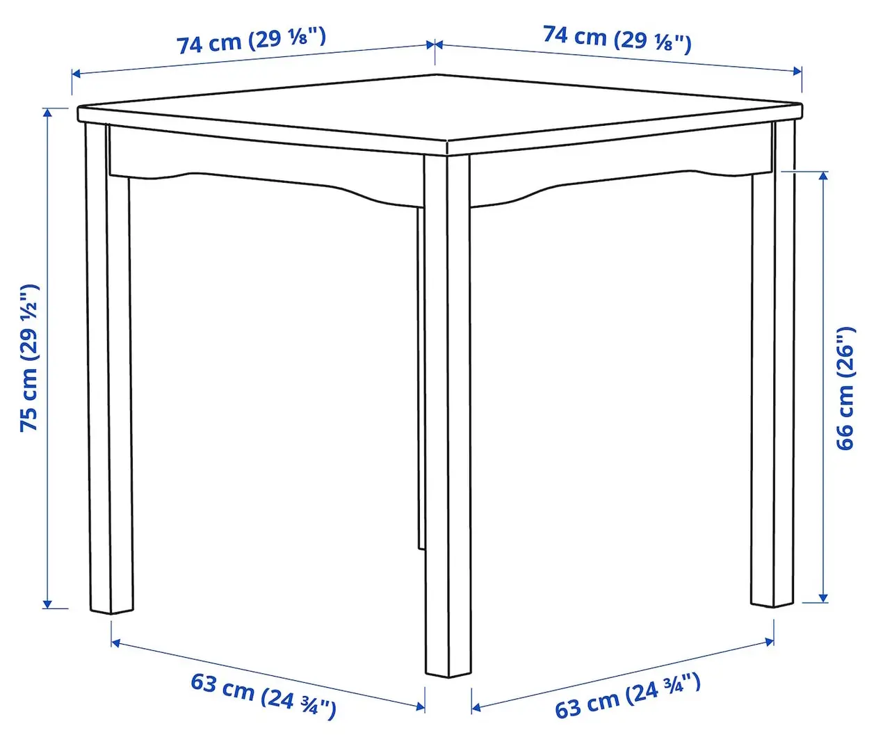 Masa Ikea Hauga 74x74 (Gri)