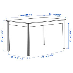 Masa Ikea Nasinge 130x80 (Maro/Fag) Thumb
