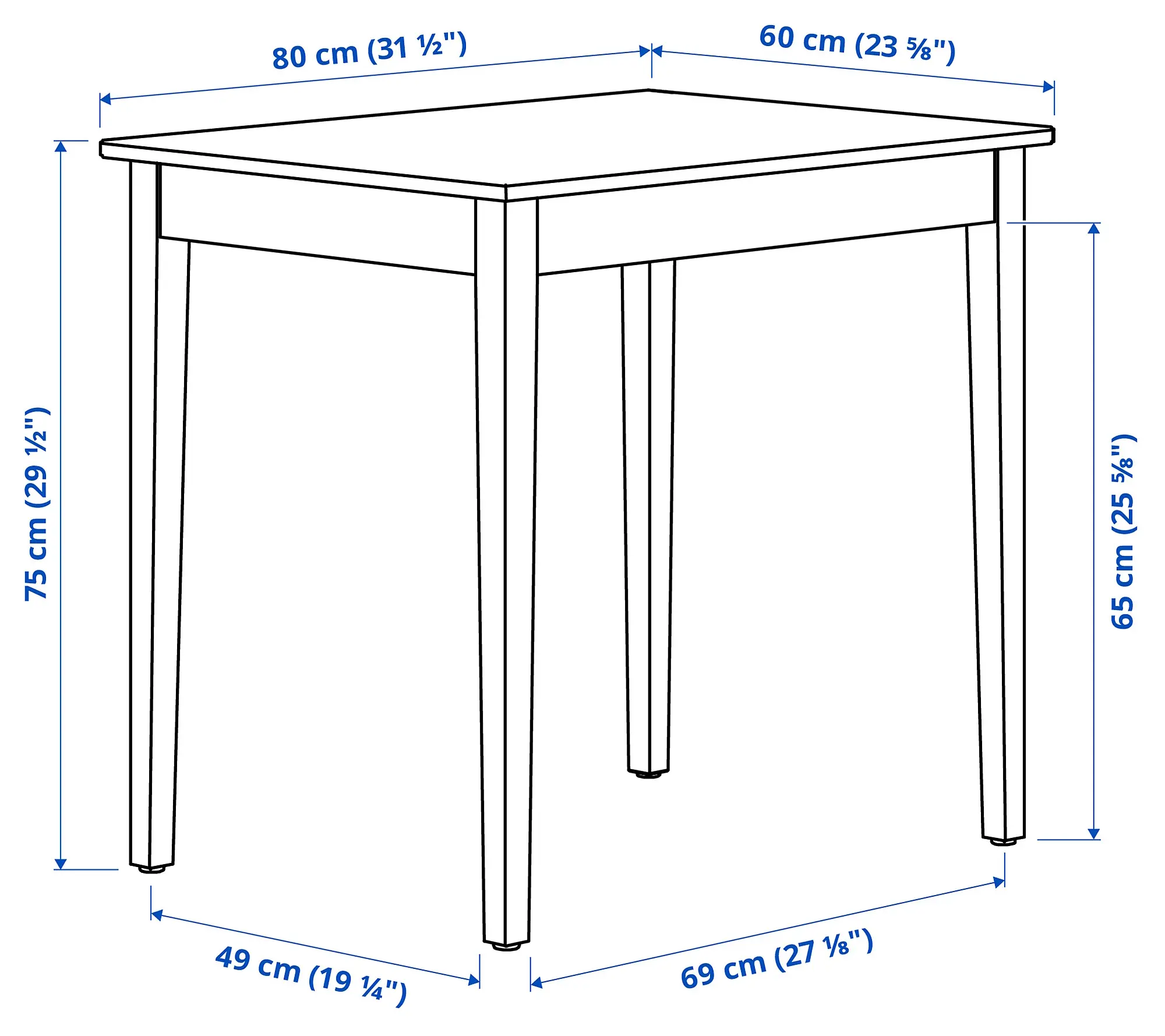 Masa Ikea Nasinge 80x60 (Alb)