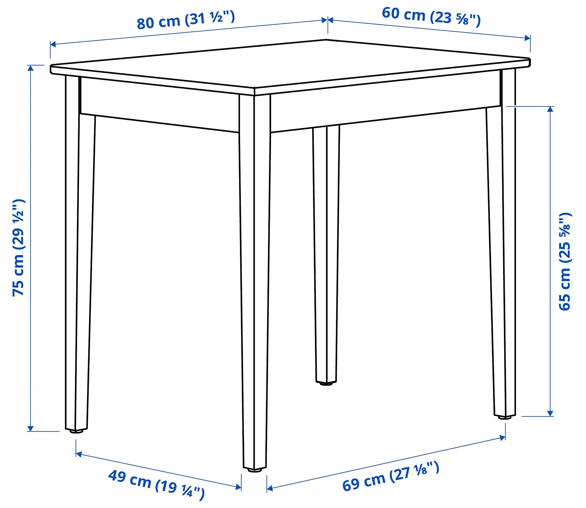 Стол Ikea Nasinge 80x60 (Коричневый/Бук)