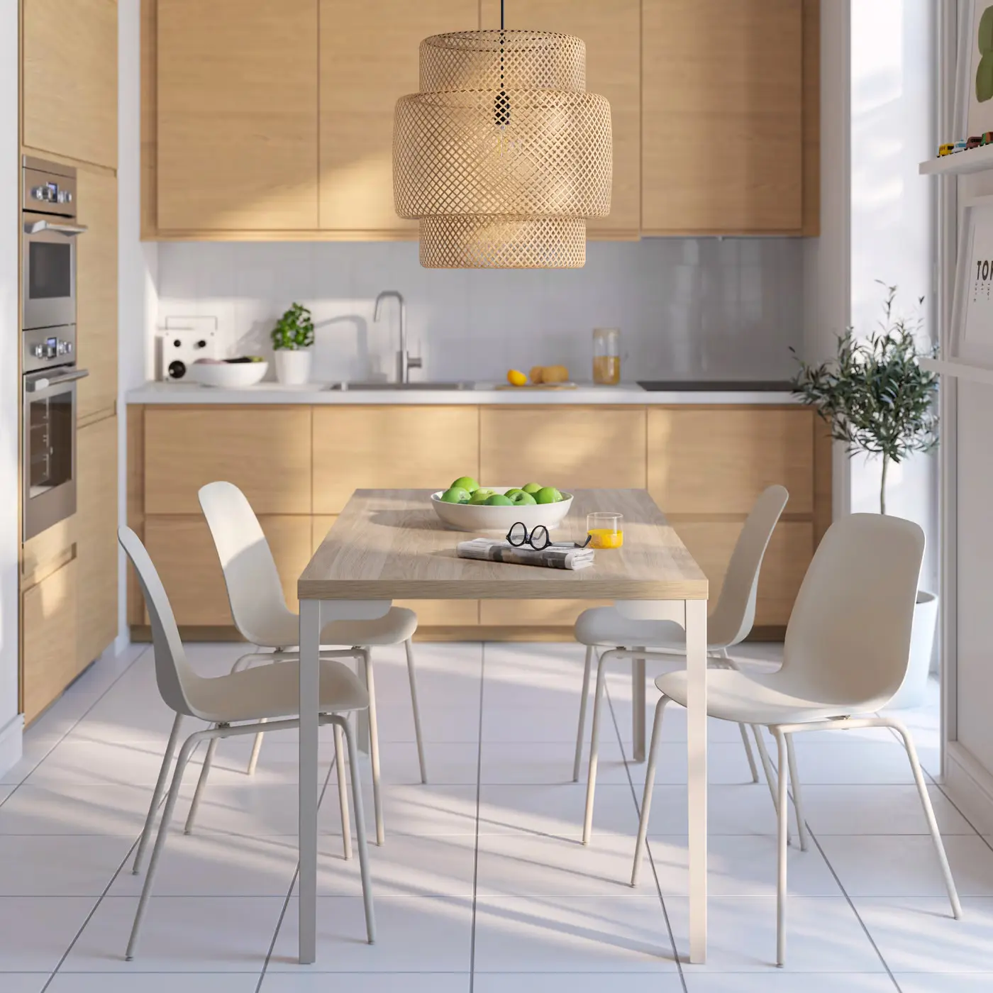 Стол Ikea Skalsta 140x80 (Дуб/Светло-серо-бежевый) - 3