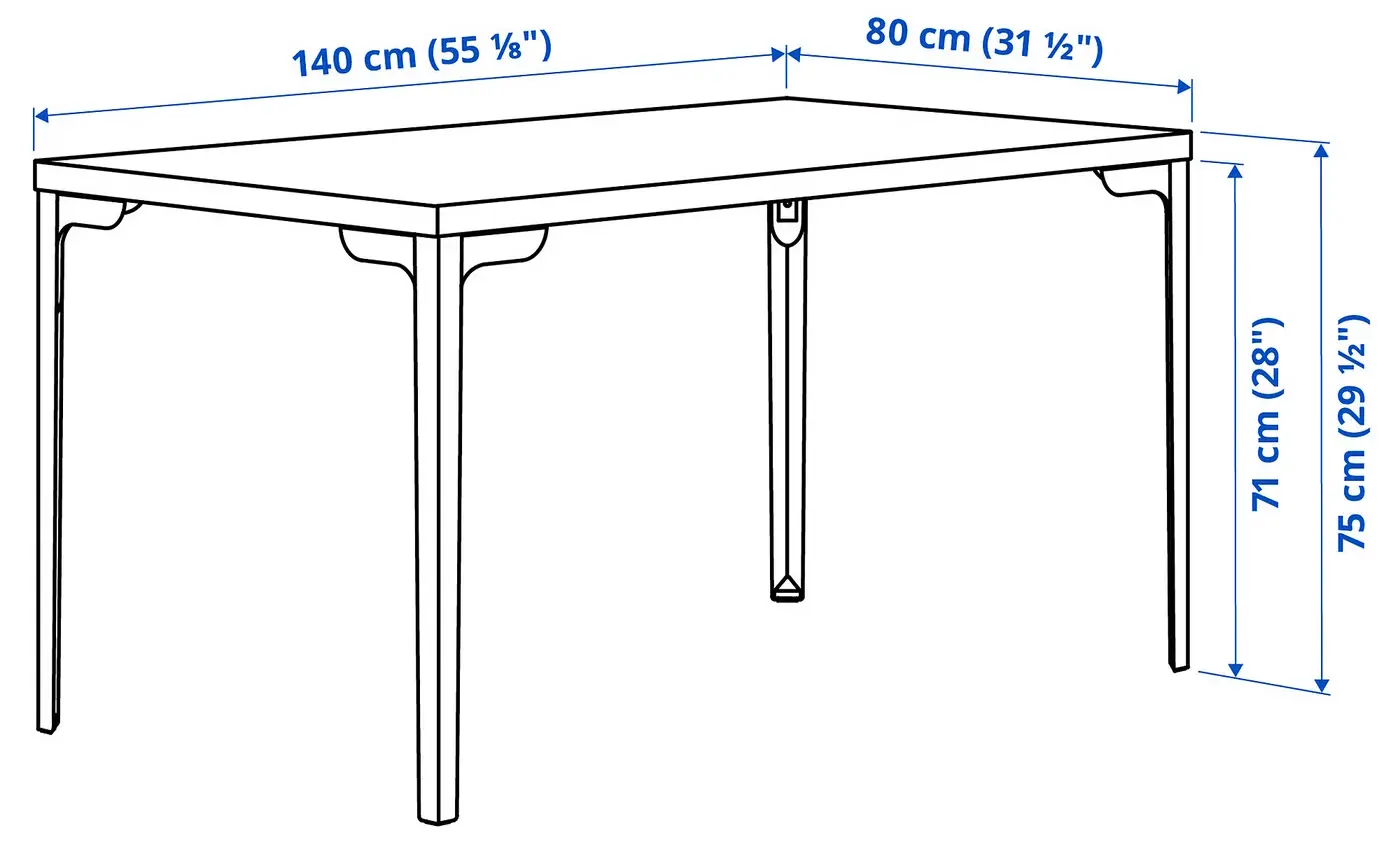 Стол Ikea Skalsta 140x80 (Дуб/Светло-серо-бежевый) - 4
