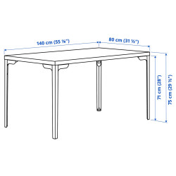 Стол Ikea Skalsta 140x80 (Светло-серо-бежевый) Thumb