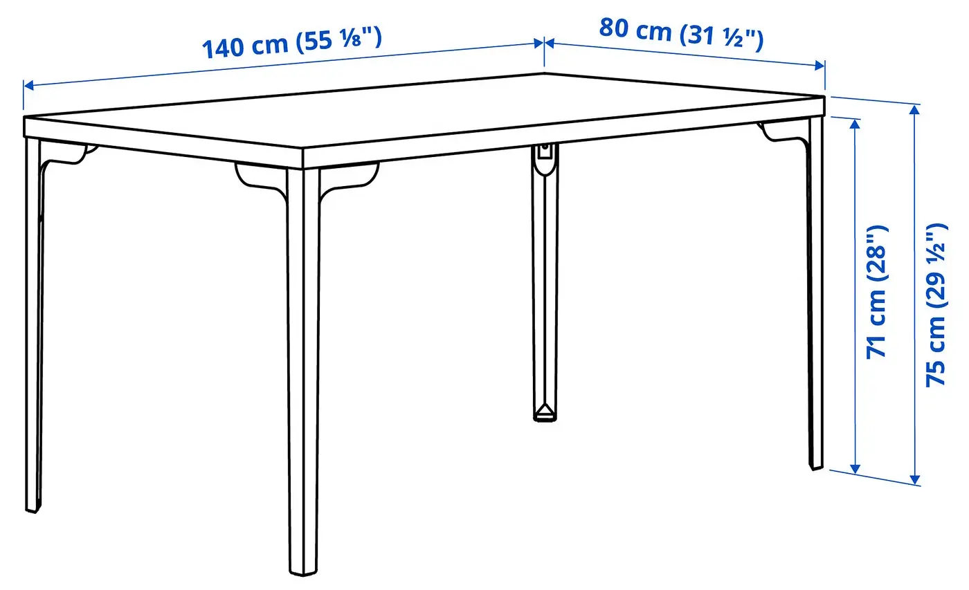 Стол Ikea Skalsta 140x80 (Светло-серо-бежевый) - 3