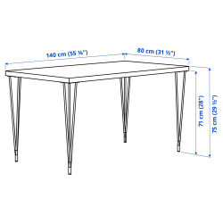 Masa Ikea Skalsta ac de par 140x80 (Stejar/Negru-gri) Thumb