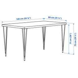 Masa Ikea Skalsta ac de par 140x80 (Nuc/Negru-gri) Thumb