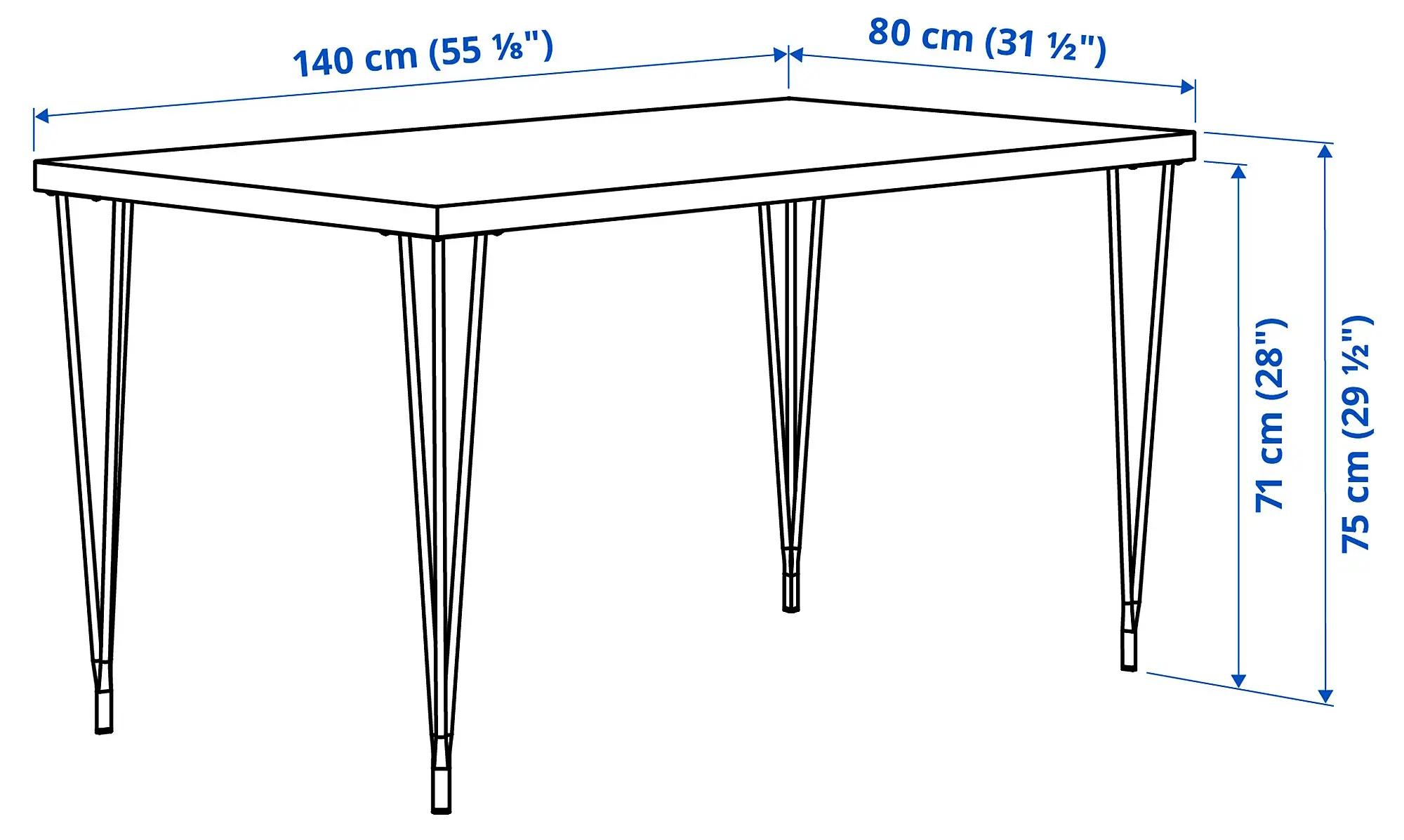 Masa Ikea Skalsta ac de par 140x80 (Nuc/Negru-gri)