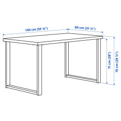 Masa Ikea Skalsta U 140x80 (Stejar/Negru-gri) Thumb