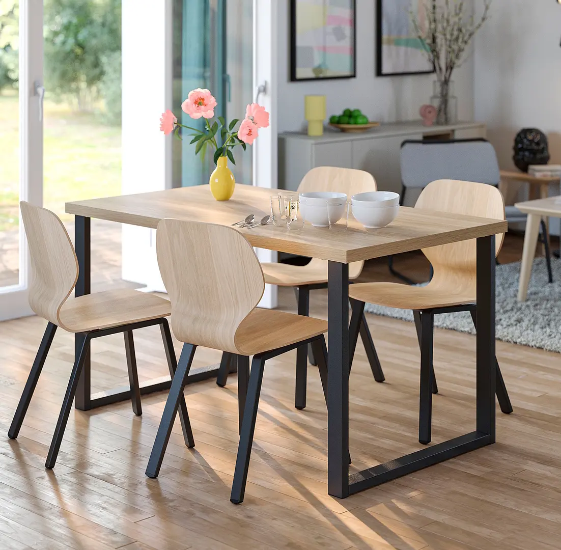 Masa Ikea Skalsta U 140x80 (Stejar/Negru-gri)