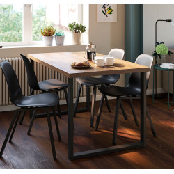 Masa Ikea Skalsta U 140x80 (Nuc/Negru-gri)