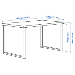 Masa Ikea Skalsta U 140x80 (Nuc/Negru-gri) Thumb