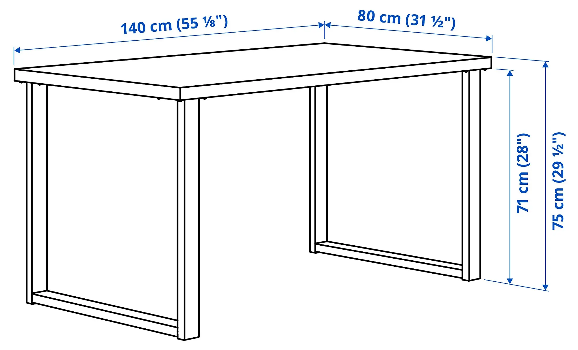 Masa Ikea Skalsta U 140x80 (Nuc/Negru-gri)
