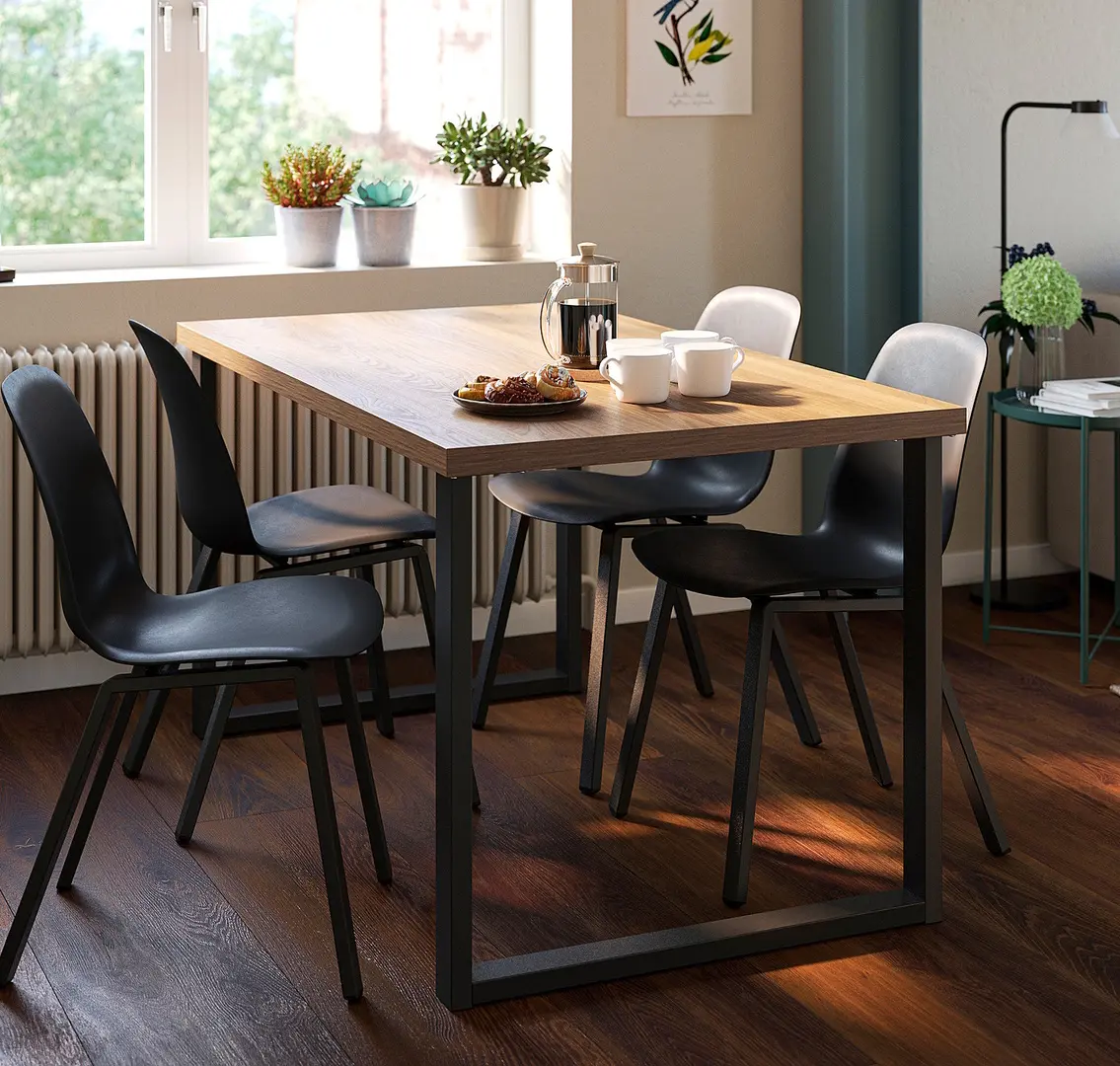 Masa Ikea Skalsta U 140x80 (Nuc/Negru-gri)