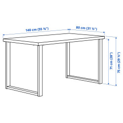 Masa Ikea Skalsta U 140x80 (Marmura verde inchisa/Negru-gri) Thumb