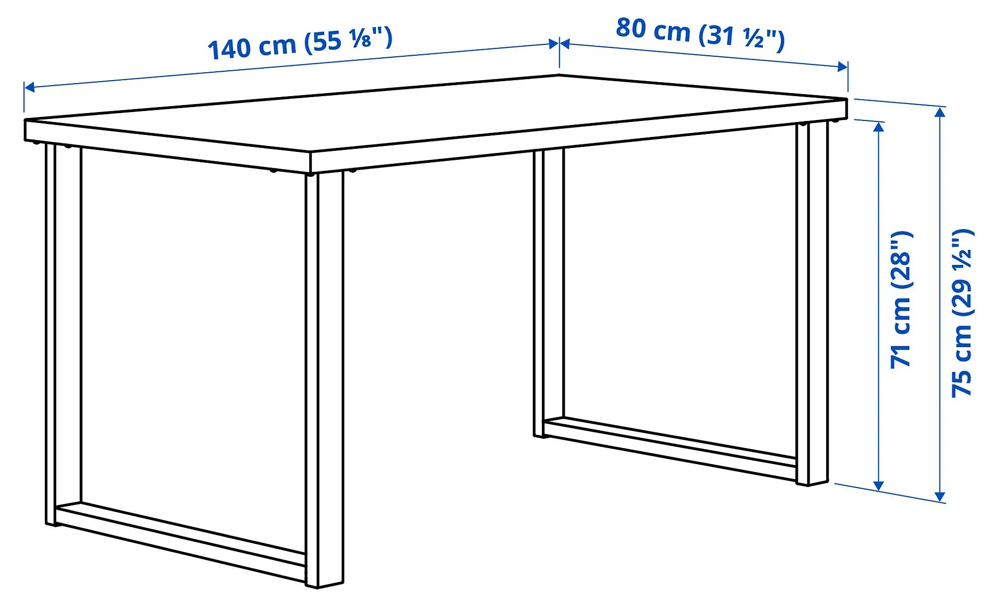 Masa Ikea Skalsta U 140x80 (Marmura verde inchisa/Negru-gri)