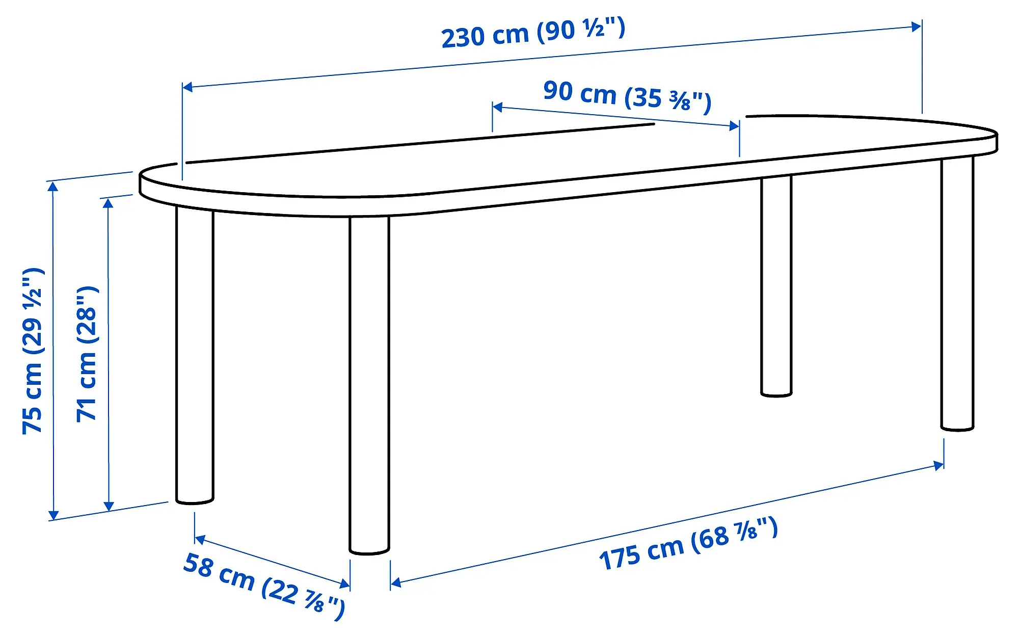 Masa Ikea Stockholm 2025 230x90 (Furnir stejar)