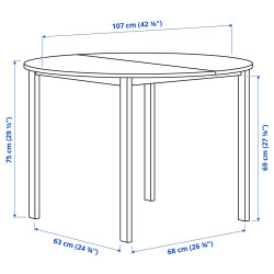 Masa Ikea Vihals 107 (Alb) Thumb