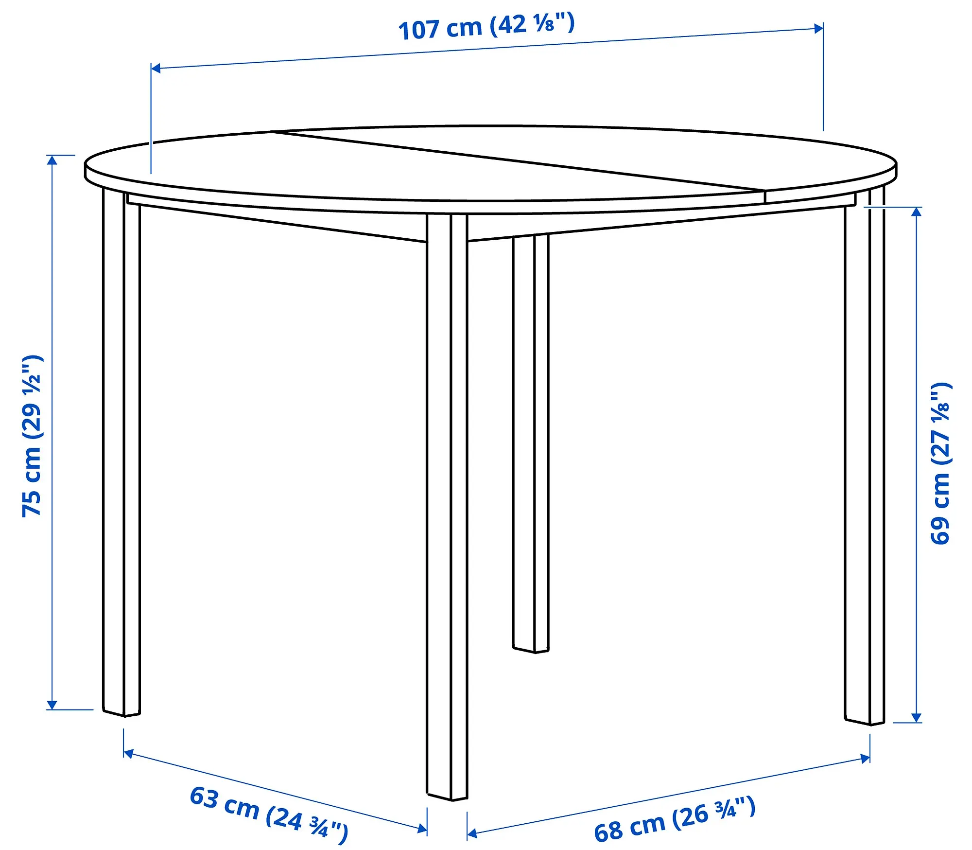 Masa Ikea Vihals 107 (Alb)