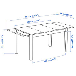 Masa extensibila Ikea Alhult 120/170x80 (Bej/Maro) Thumb